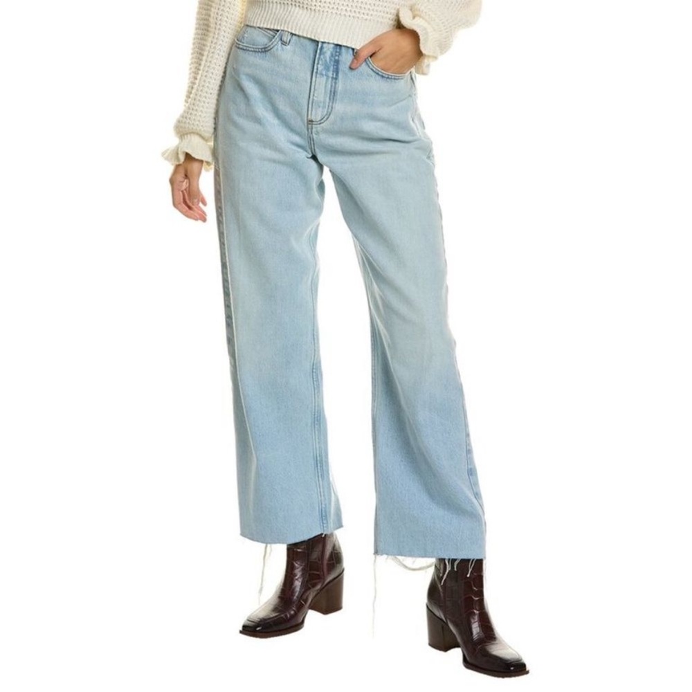 FRAME Denim Le High N Tight Legacy Chew Wide Crop Jean Size 31